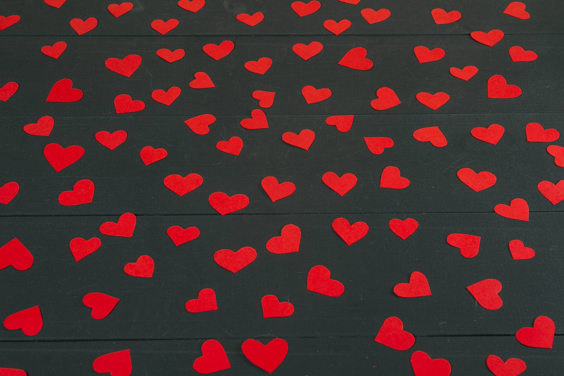 Cute Valentine's Day Red Paper Hearts Wallpaper