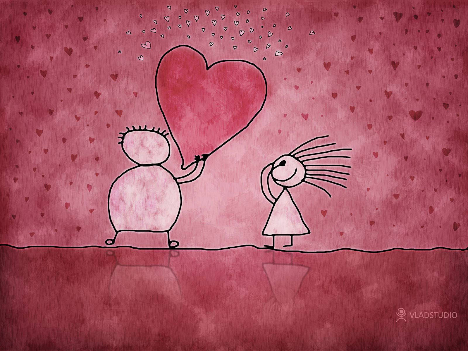 Escritoriolindo Para Amantes En El Día De San Valentín Fondo de pantalla