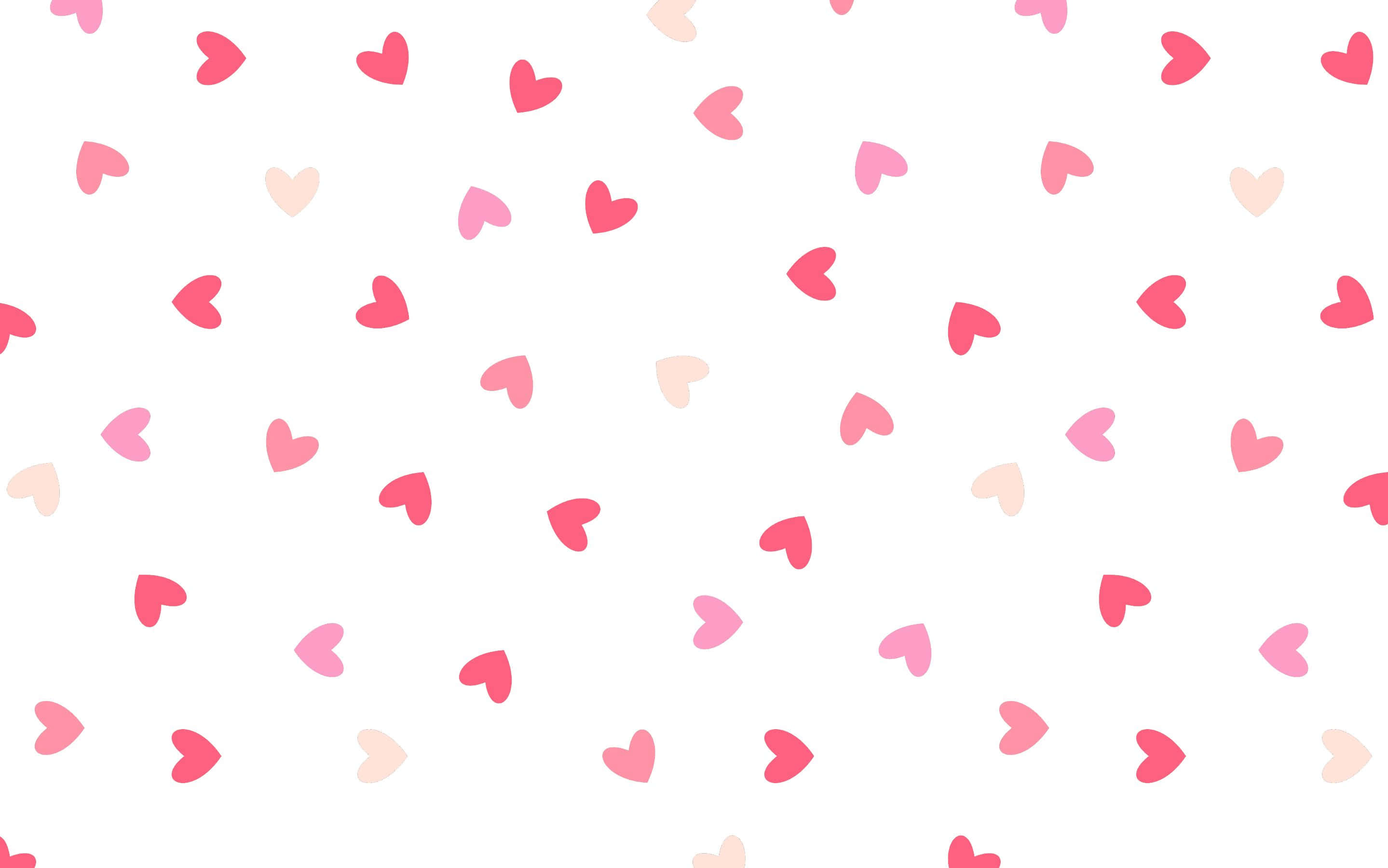 pink and pink hearts on white background
