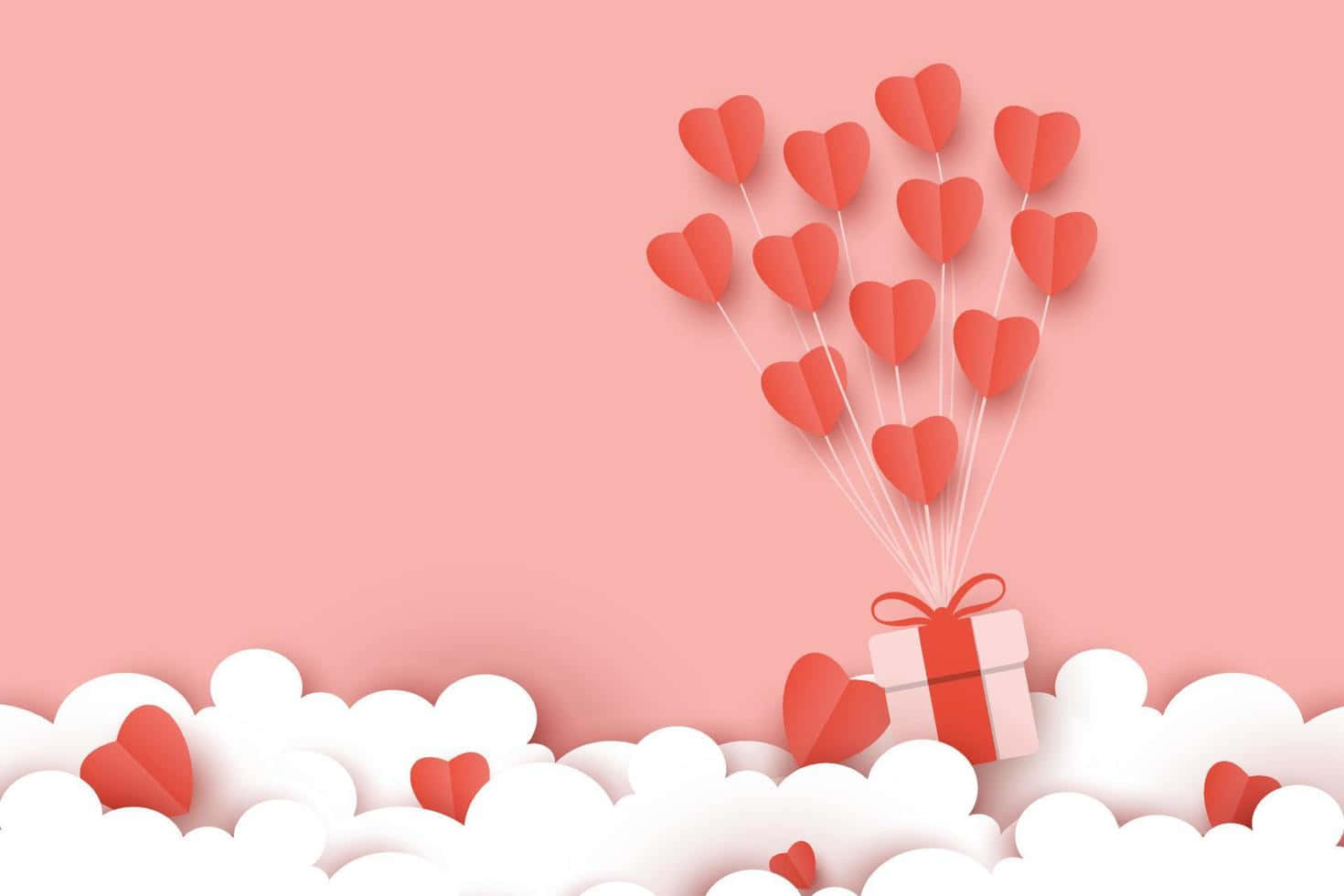 Docepresentinho De Dia Dos Namorados Com Arte Vetorial De Balões Em Formato De Coração. Papel de Parede