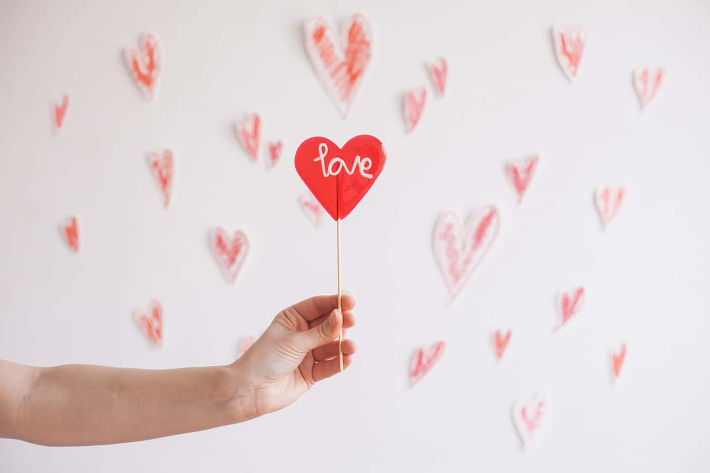 Cute Valentines Heart Lollipop Paper Hearts Picture