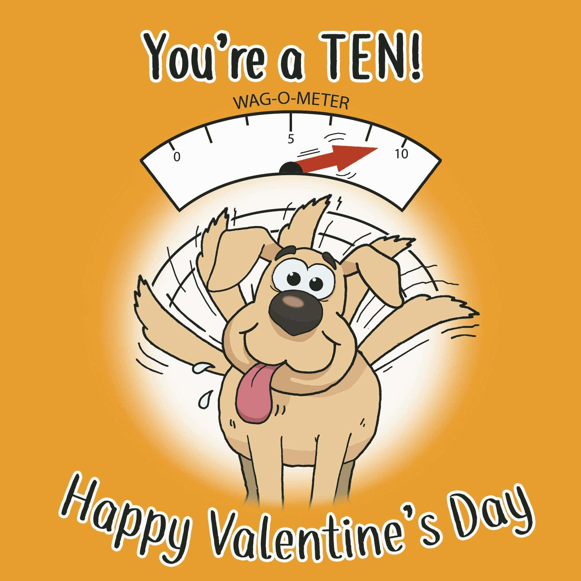 Cute Valentines Cartoon Dog Wagging Tail Picture