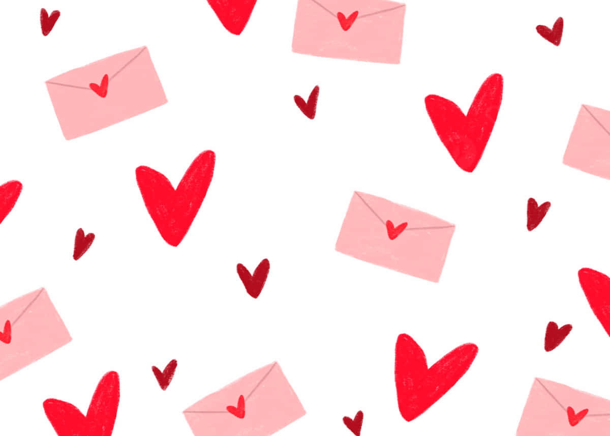 Lindoarte Digital De Corazones Rojos De San Valentín. Fondo de pantalla