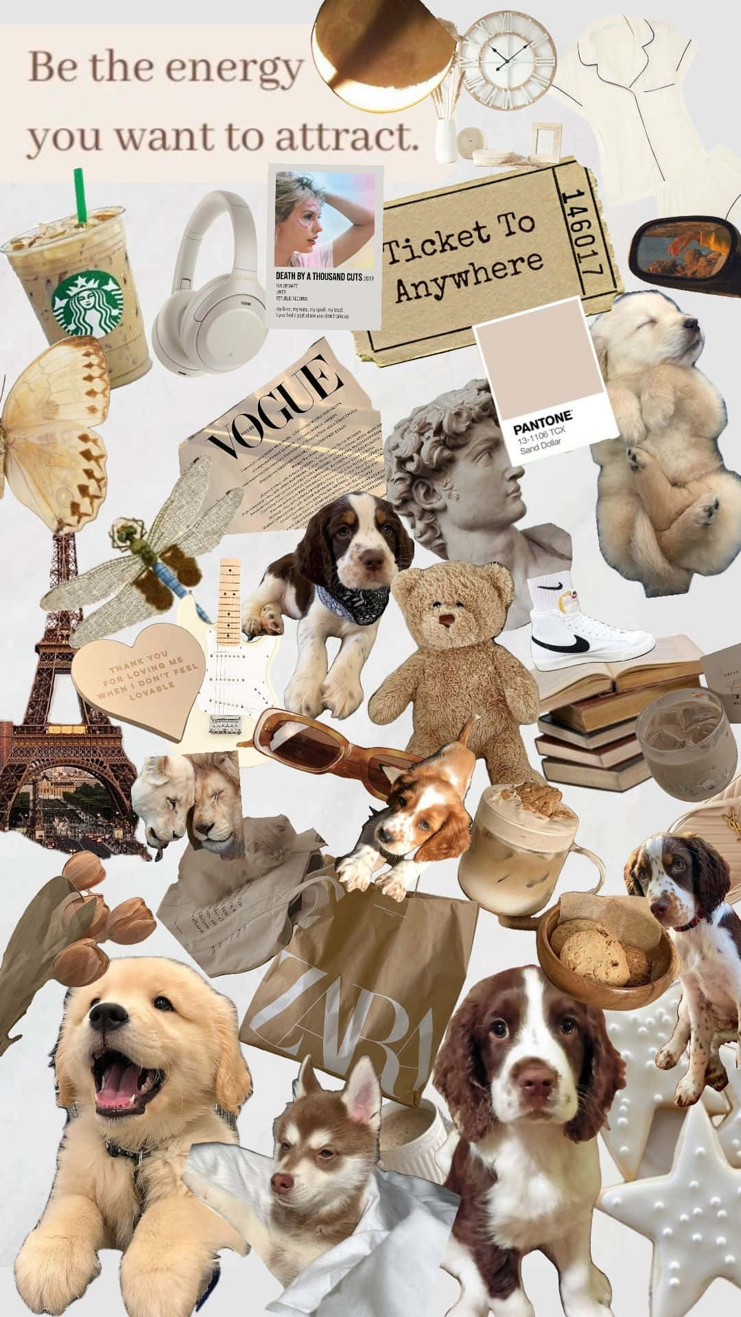 Cute Vanilla Aesthetic Collage Wallpaper