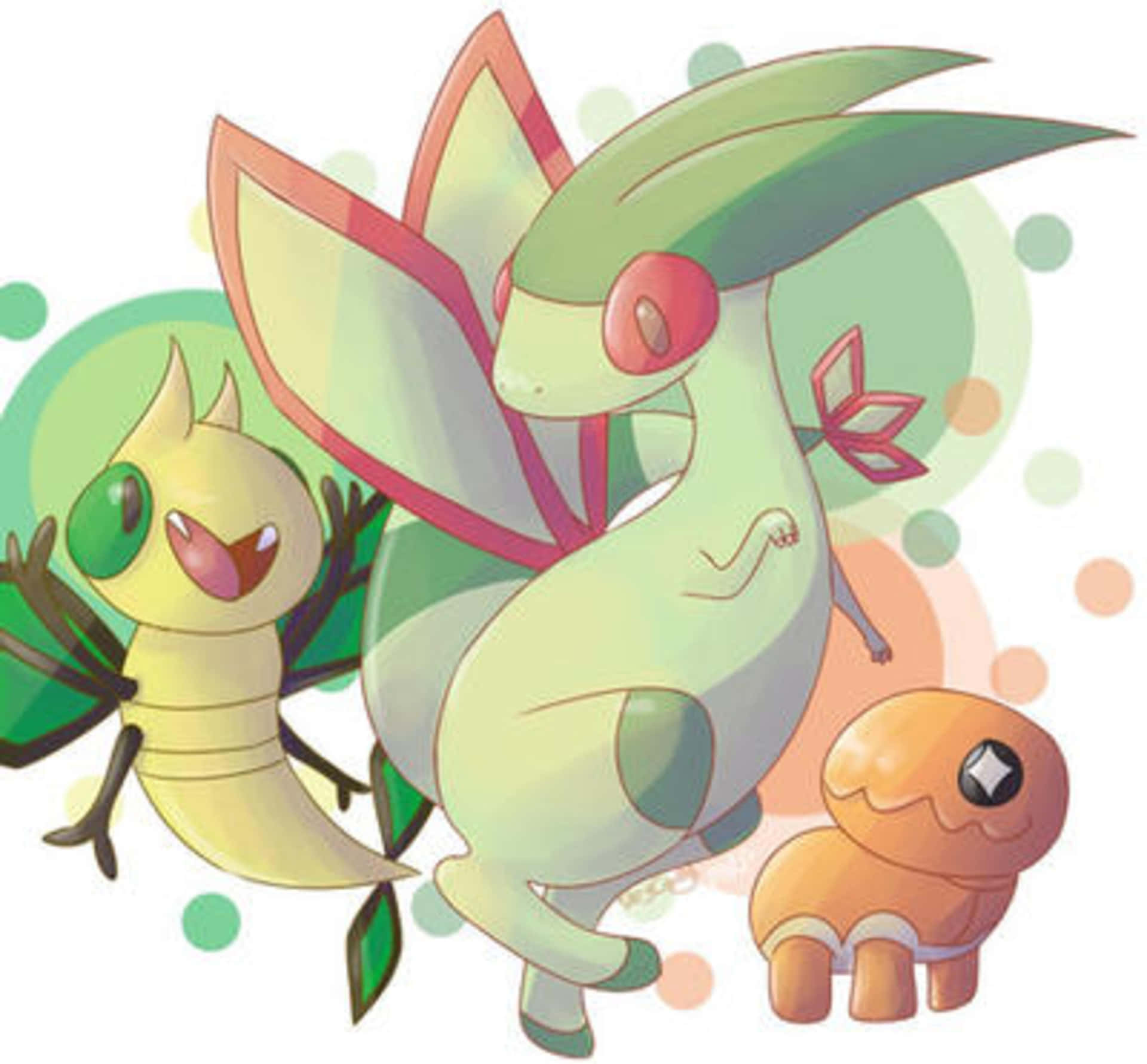 Cute Vibrava With Flygon And Trapinch Wallpaper