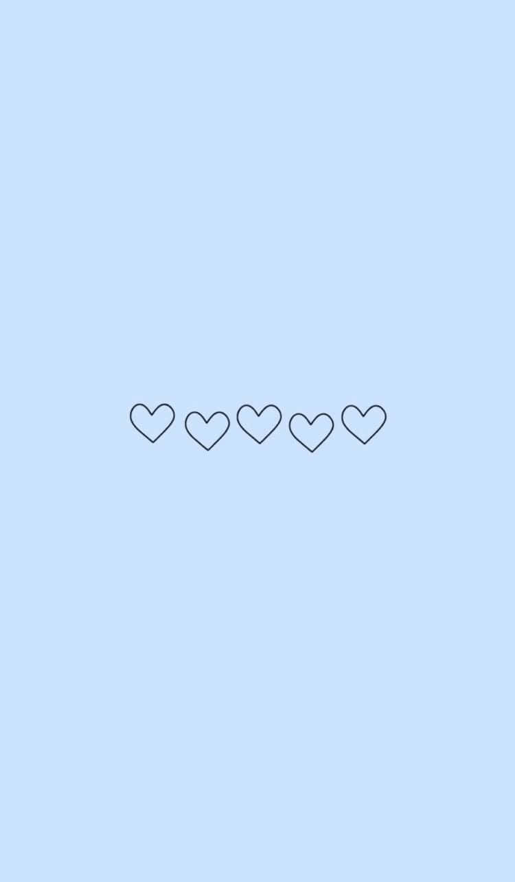 Cute Vsco Aesthetic Blue Hearts Wallpaper