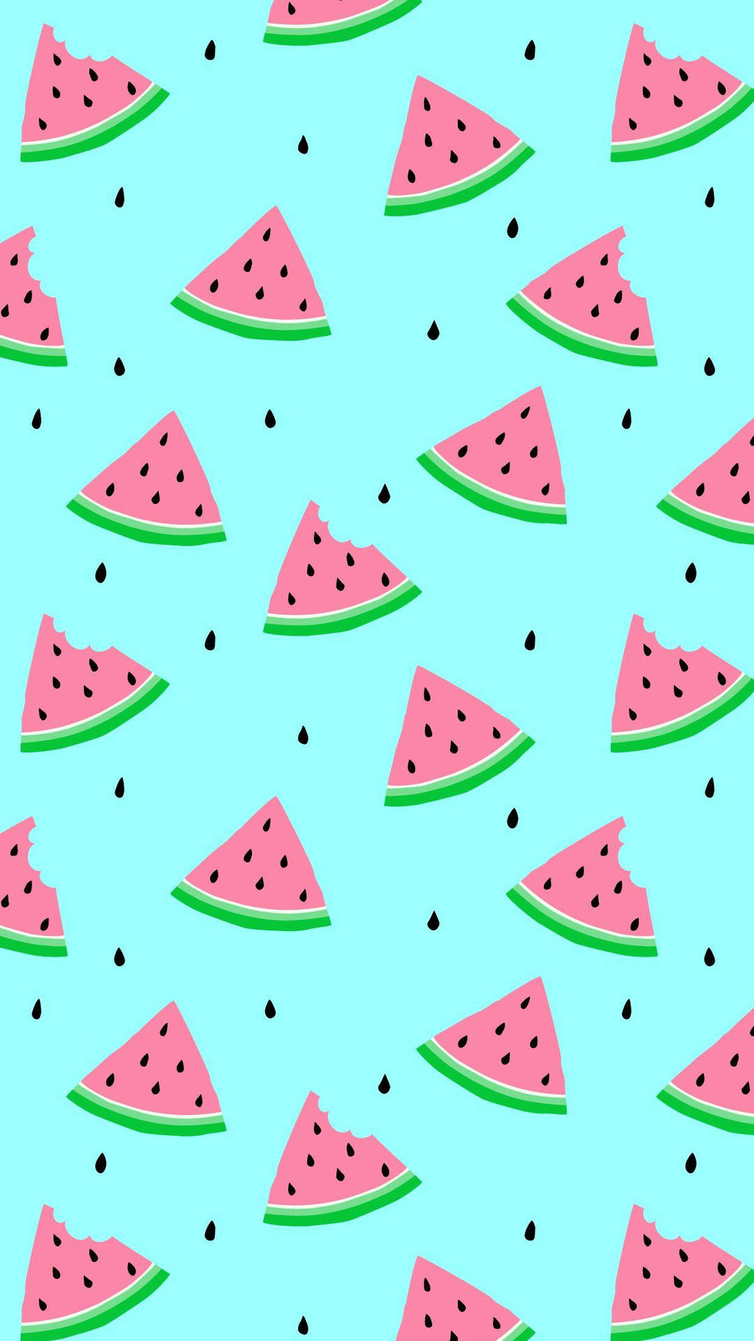 Søde vandmelonskiver Mønster svømmer over en sød pink baggrund Wallpaper