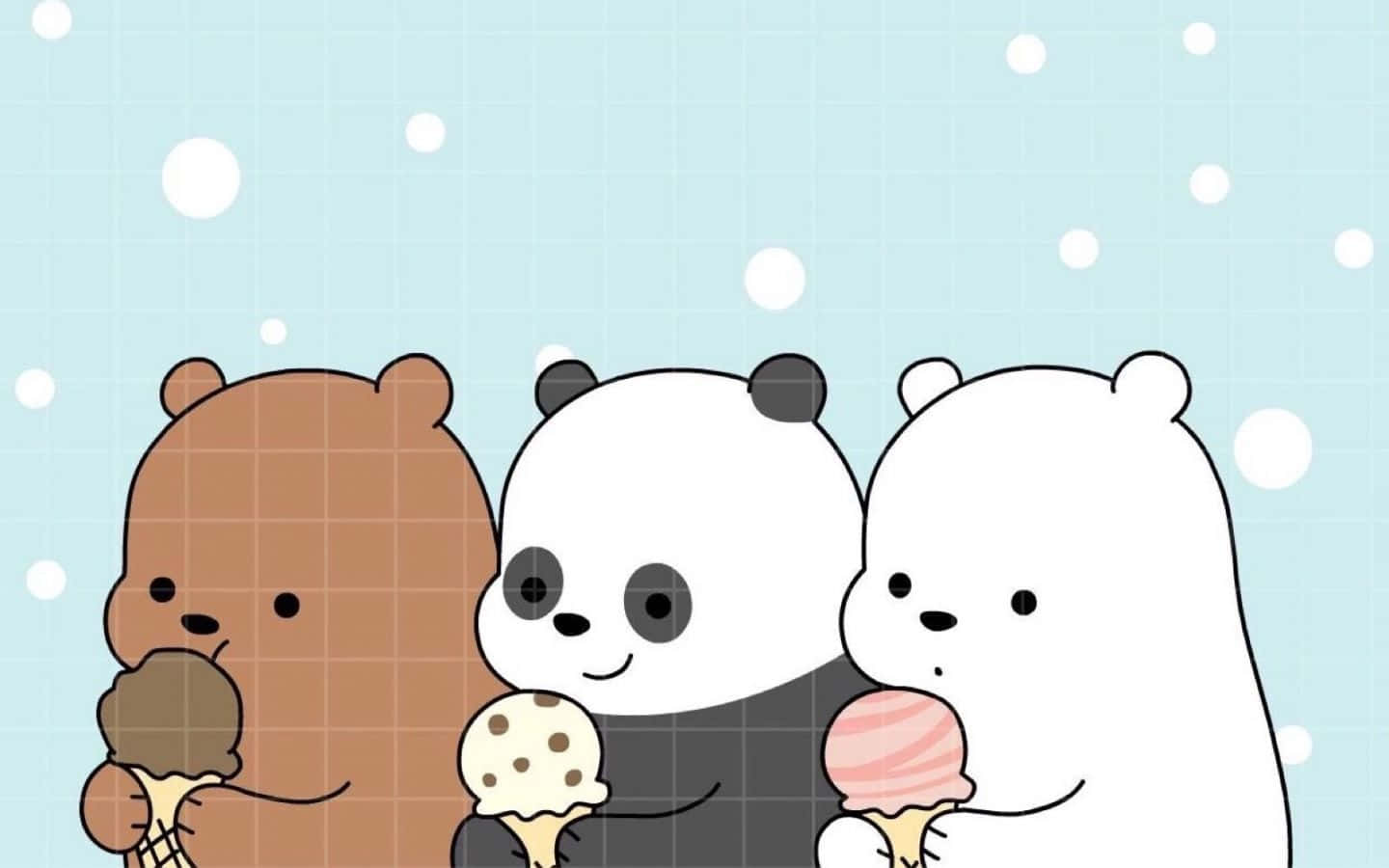 Cute We Bare Bears Ice Cream Background