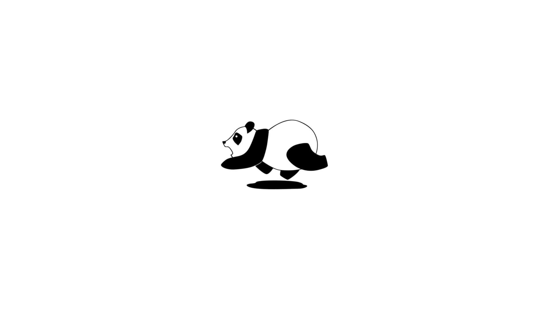Et panda bjørn logo på en hvid baggrund Wallpaper