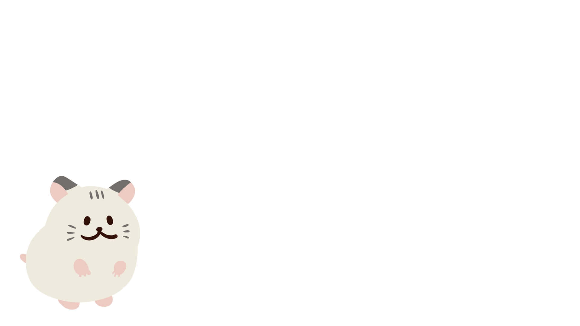 Cartoon Fofo De Hamster Branco. Papel de Parede