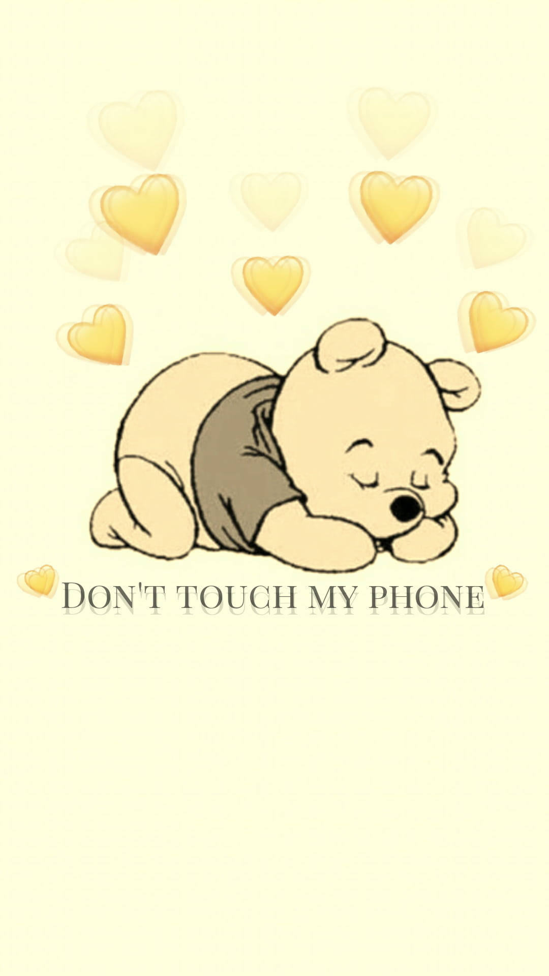 Download Cute Winnie The Pooh Iphone Don't Touch Phone Wallpaper |  