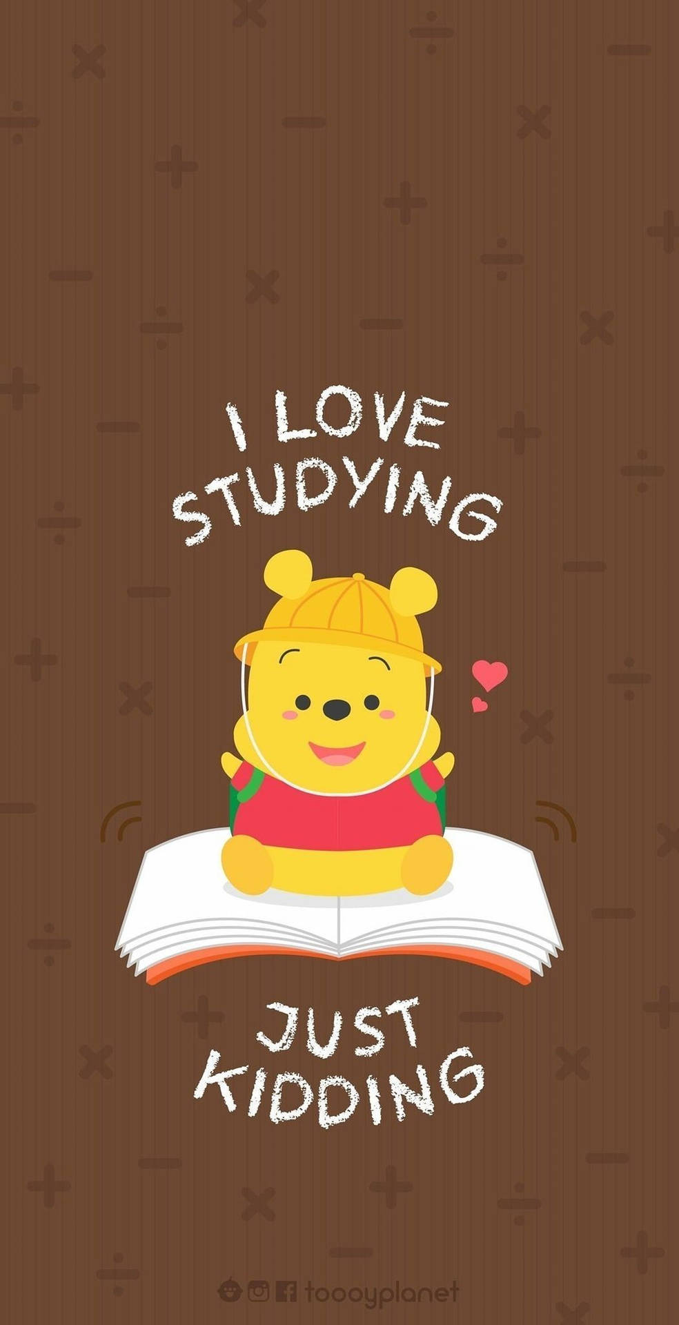 Cute Winnie The Pooh Iphone Love Studying Kidding Wallpaper