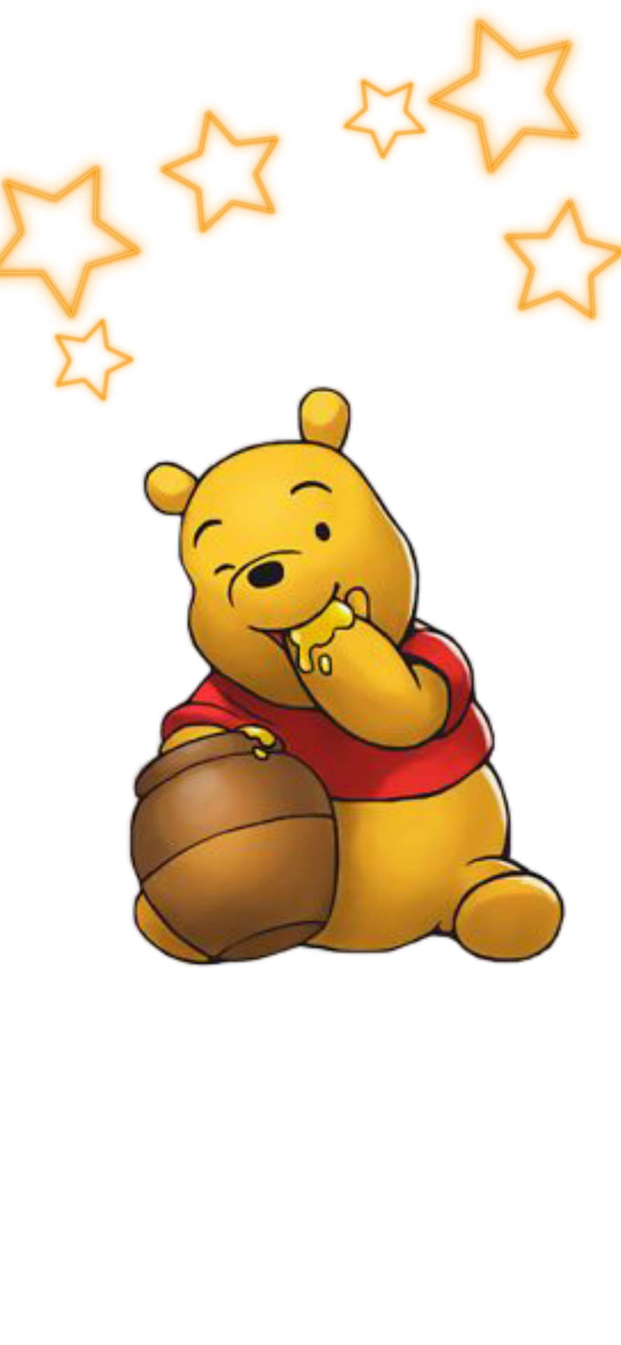 Cute Winnie The Pooh Iphone Winking Stars Wallpaper