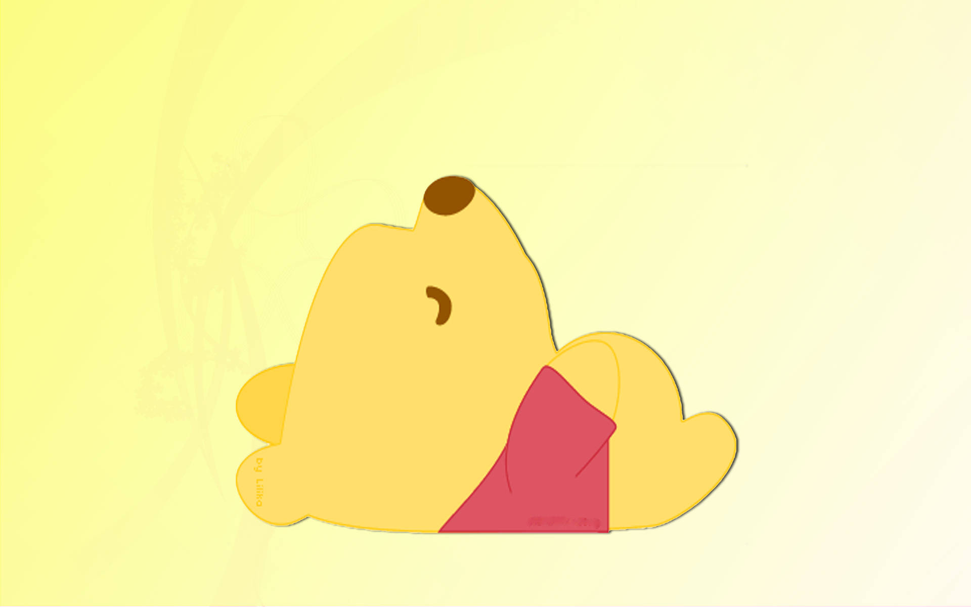 Cute Winnie The Pooh Lying Down Background