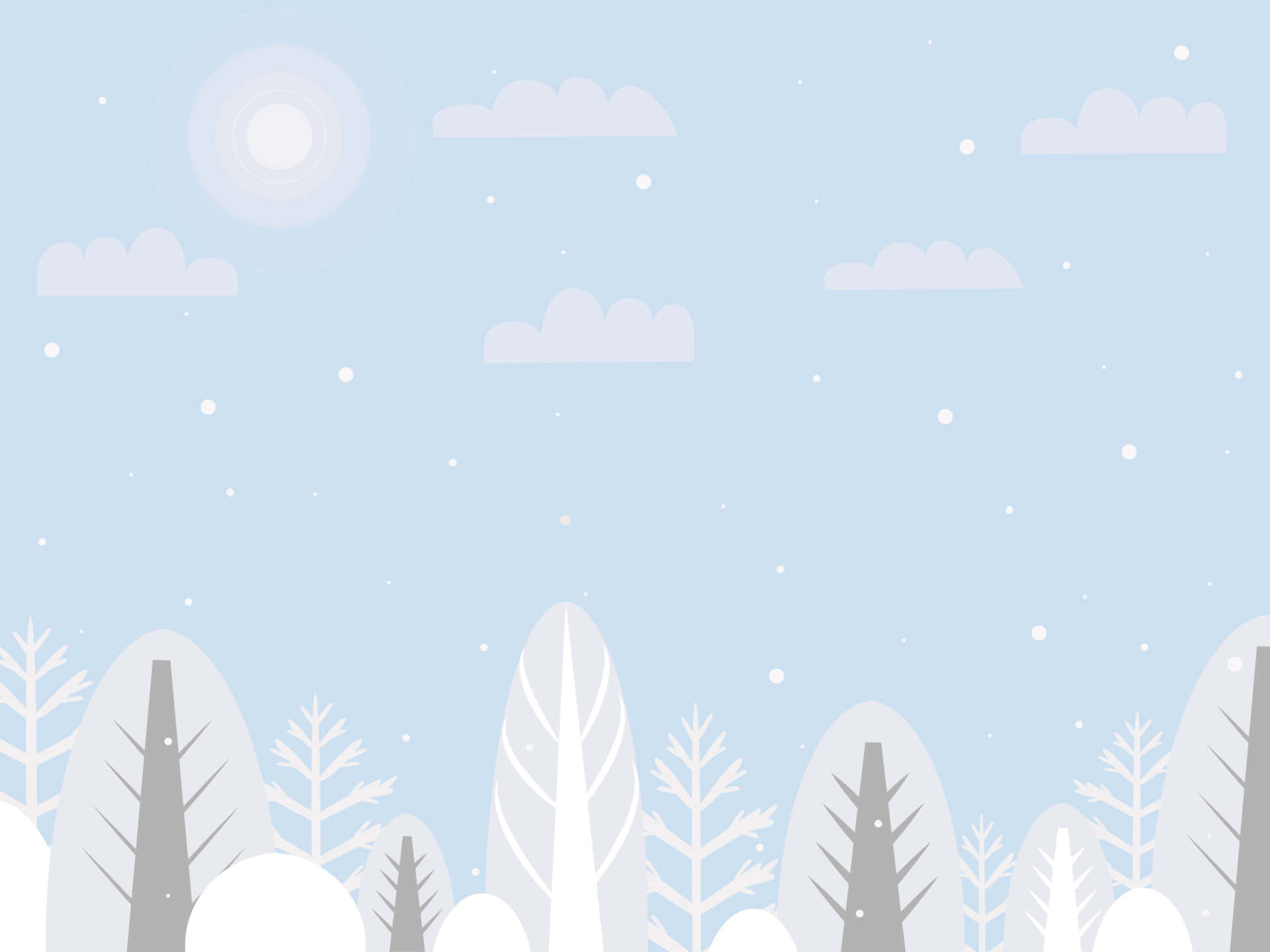 Cute WinterTrees Snow Background