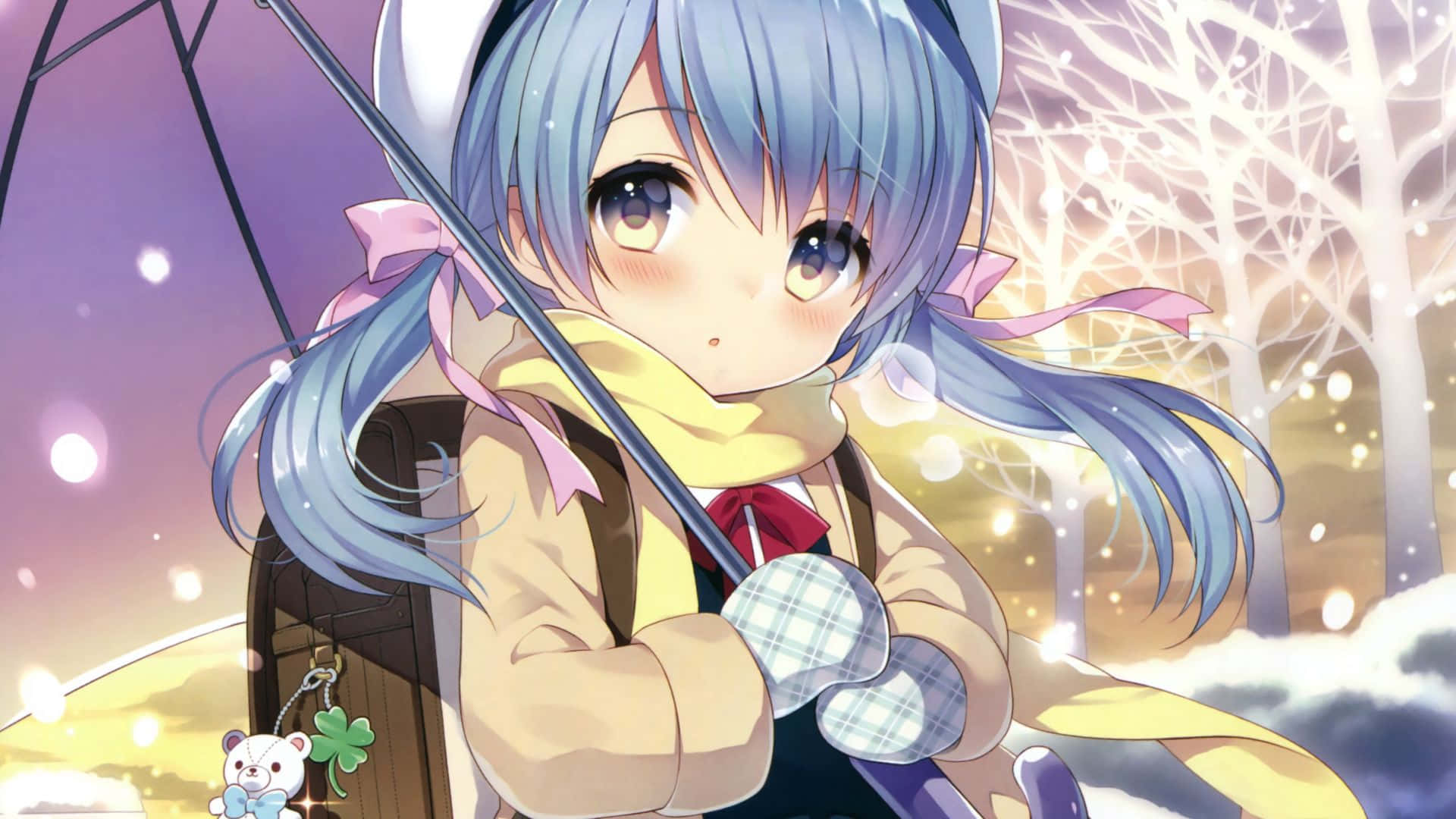Anime Girl Cute Winter Background