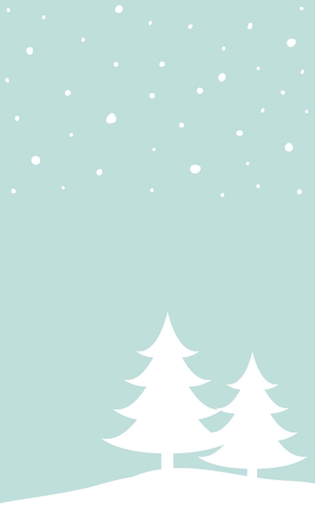 Trees Blue Cute Winter Background
