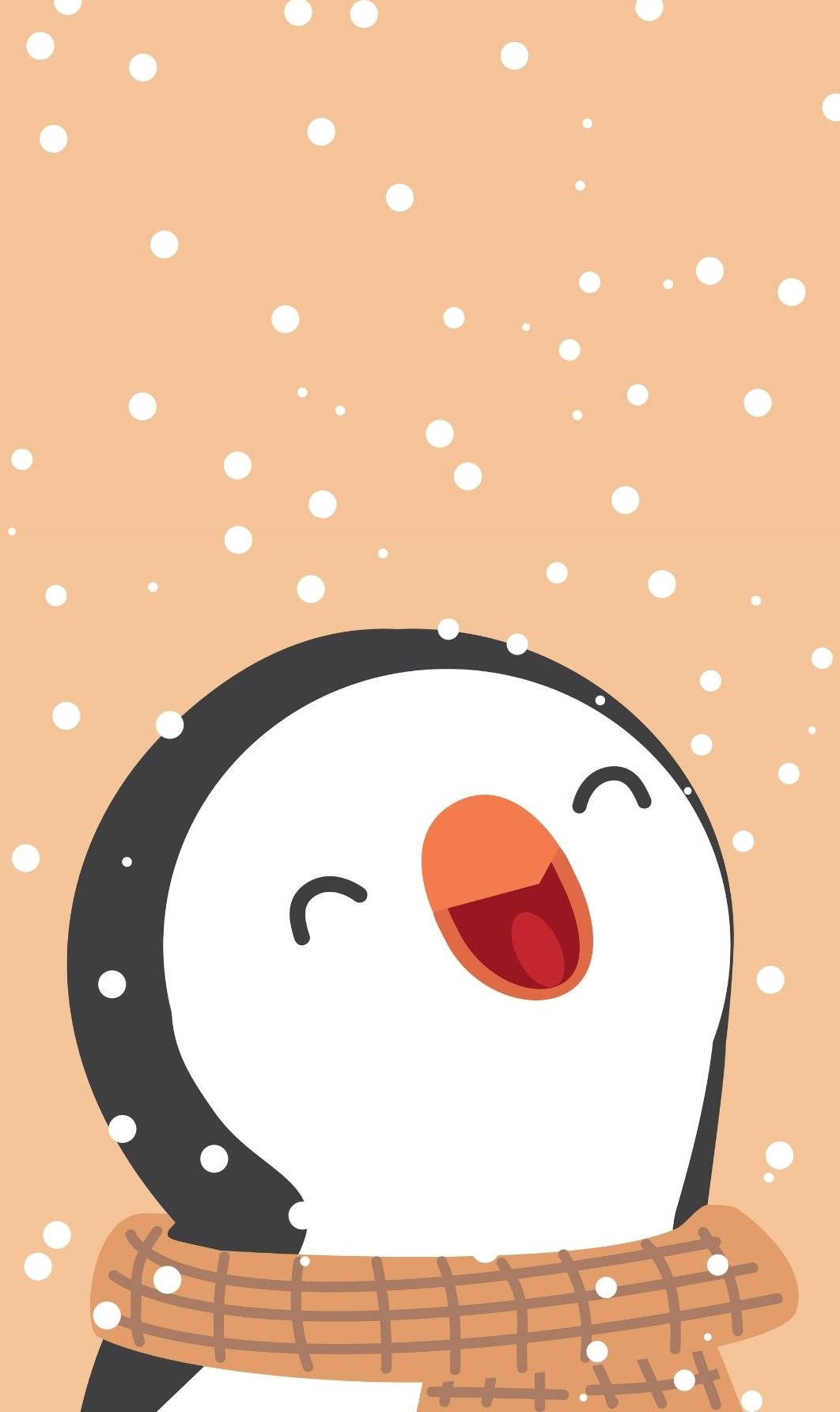 A Penguin Wearing A Scarf And Smiling Wallpaper