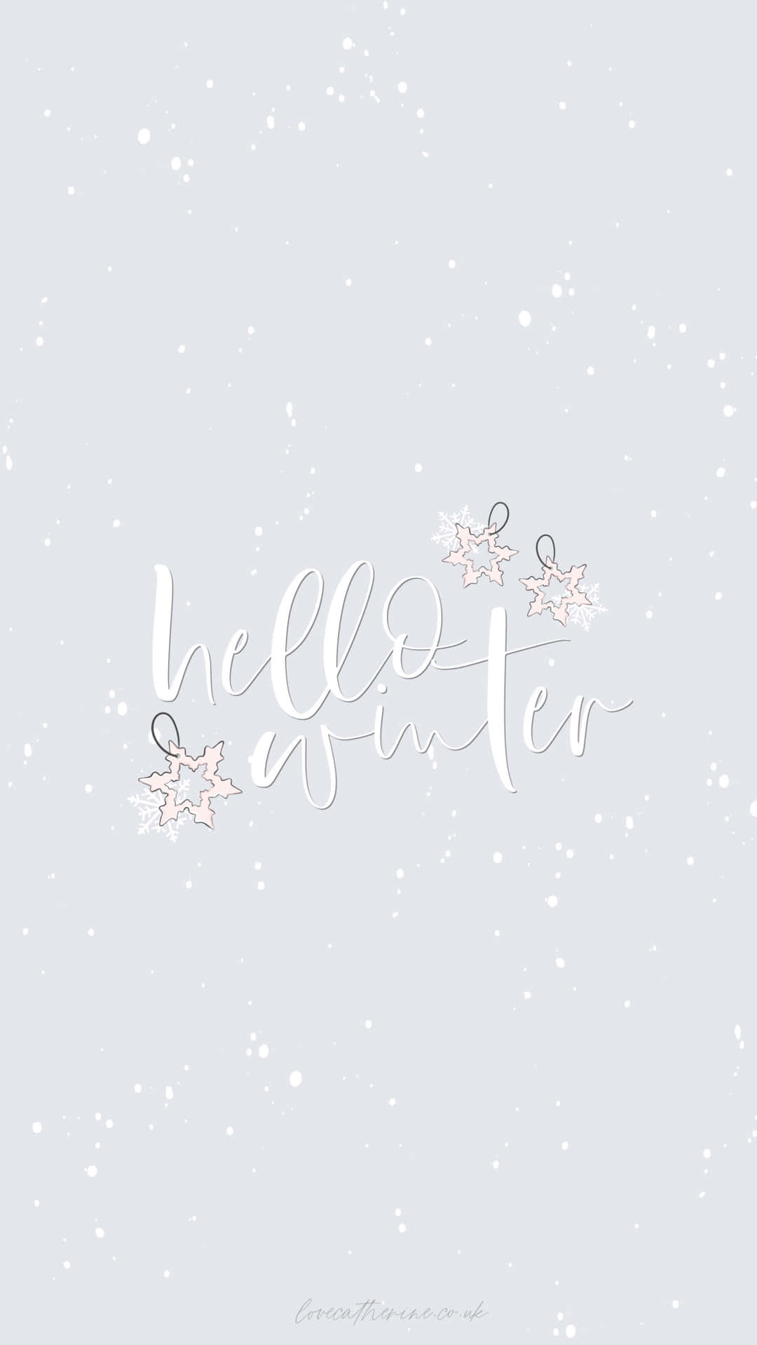 Cute Minimalist Hello Winter Phone Wallpaper