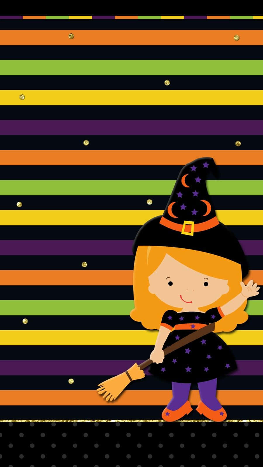 Cute Witchy Little Girl Wallpaper