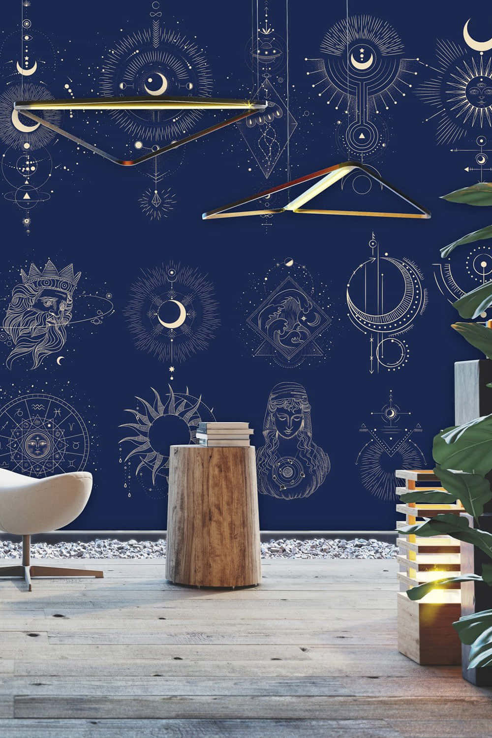 Søde Witchy Moderne Room Interior Wallpaper Wallpaper