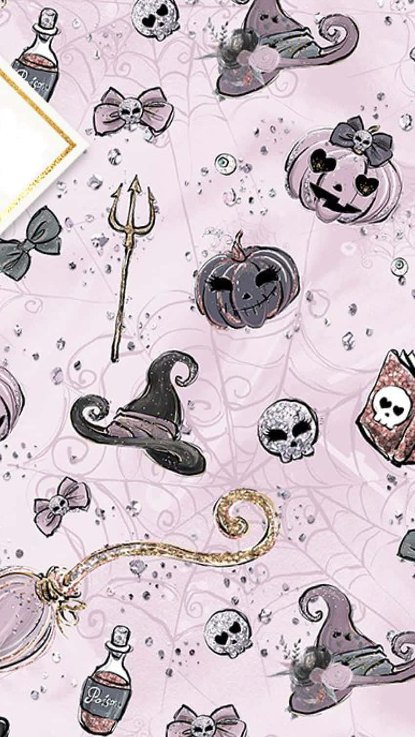 Adorable Witchcraft - A Vibrant Fusion of Cute and Spooky Wallpaper