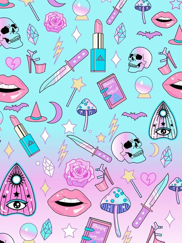 Cute Witchy Various Illustration Wallpaper