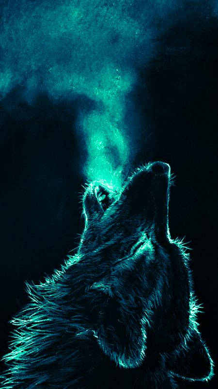 Cute Wolf Howling Wallpaper