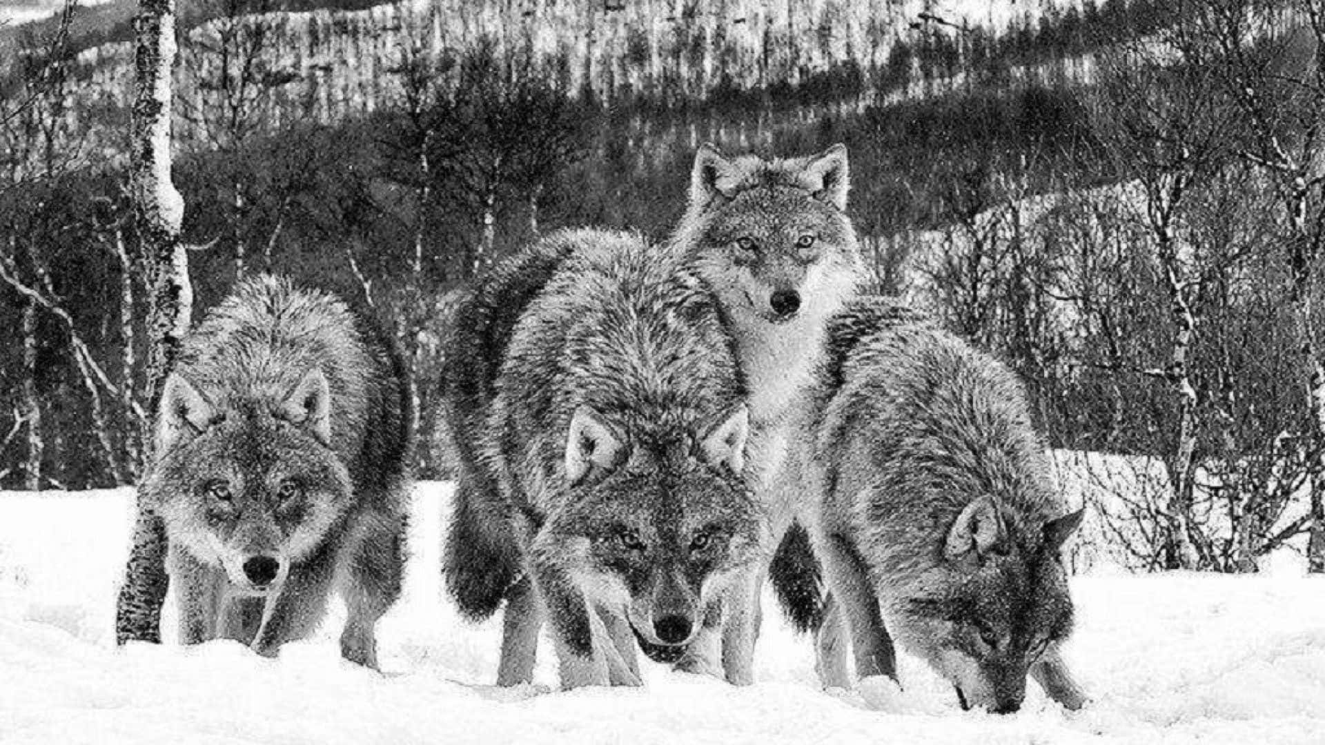Zweiwolfsjungen Schauen Zur Kamera Hoch Und Präsentieren Ihre Entzückenden Hundeartigen Merkmale. Wallpaper