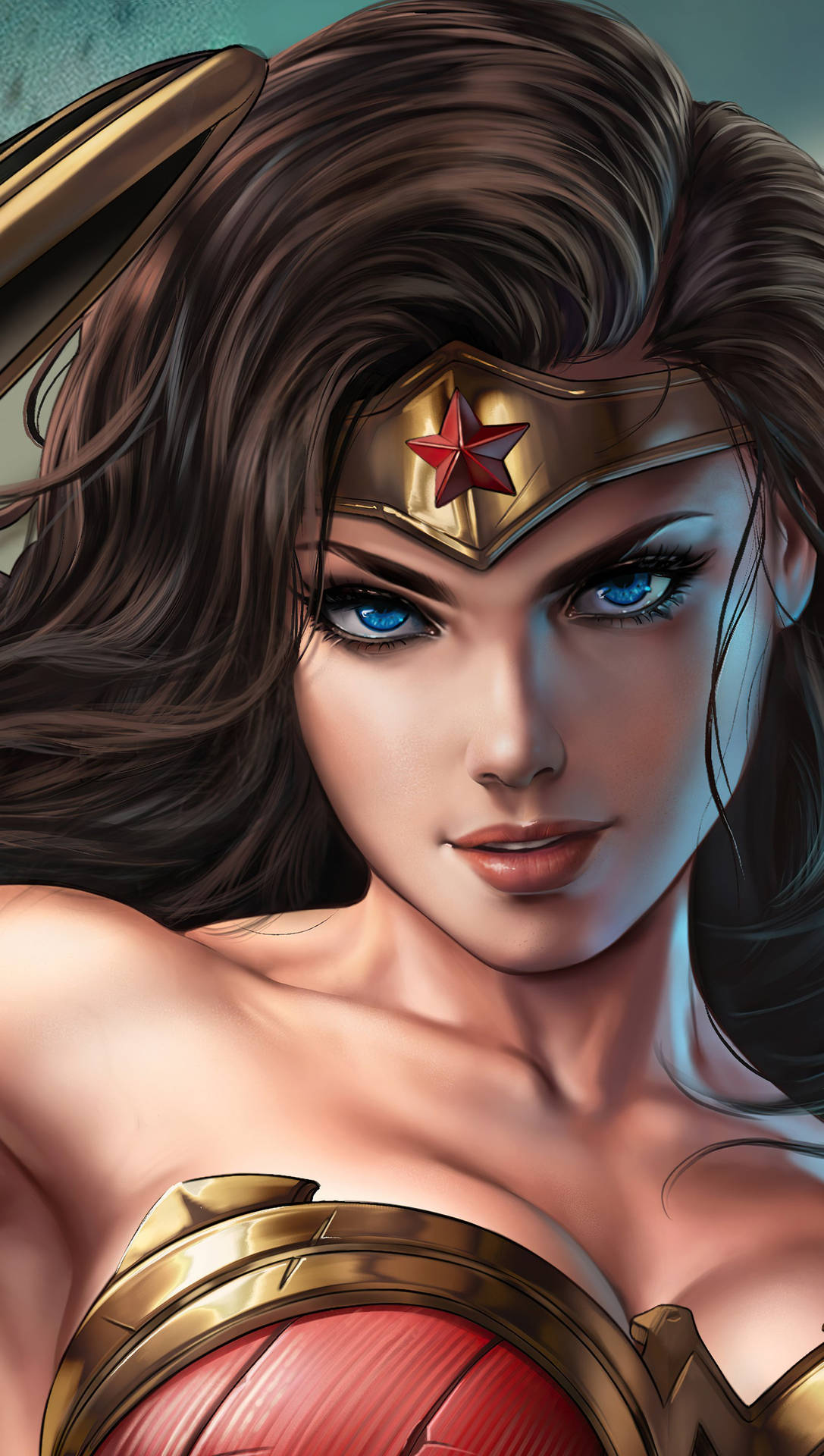 Cute Wonder Woman Digital Art Background