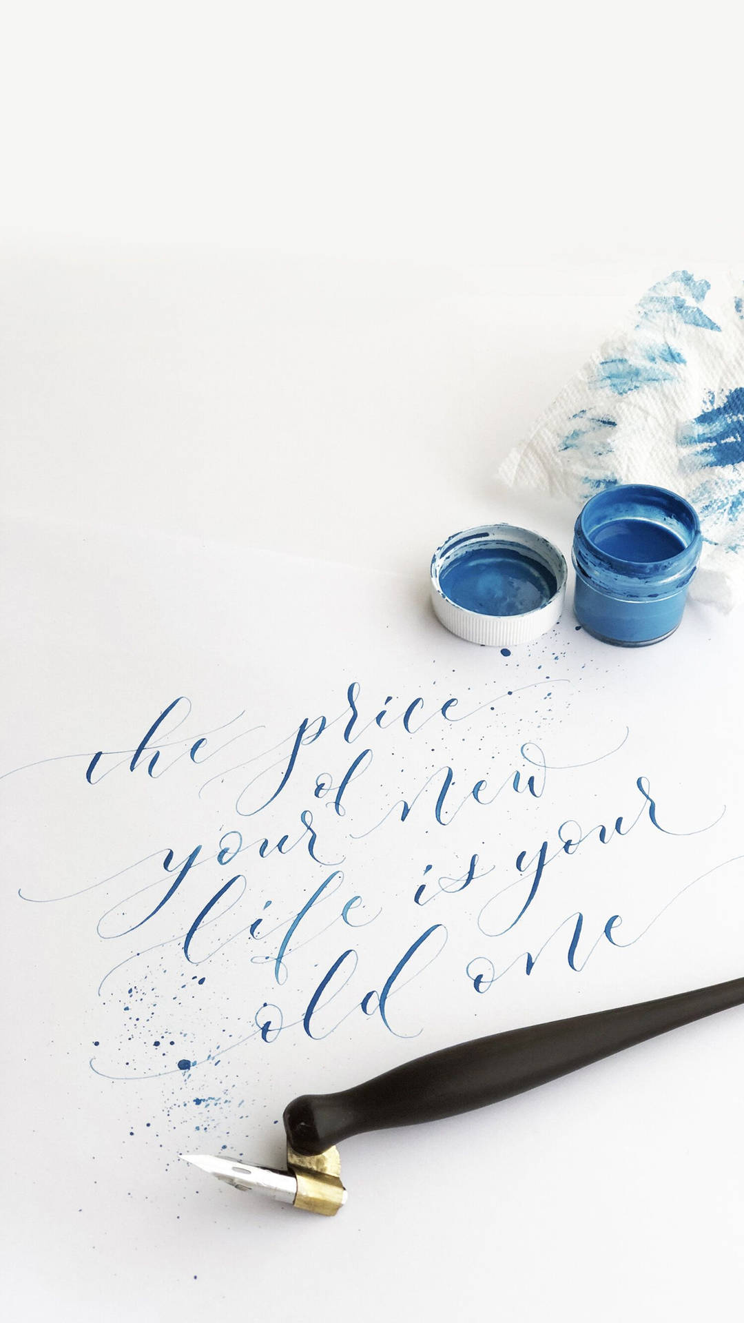 Cute Writing In Blue Ink Wallpaper