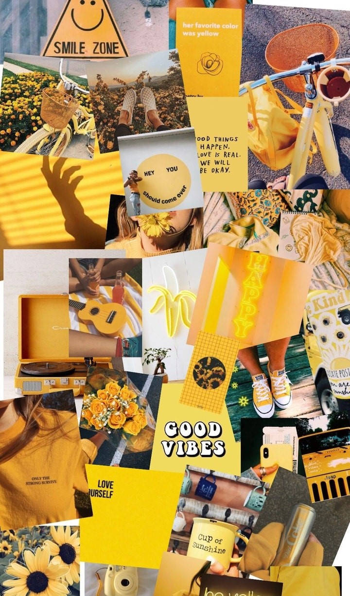 A Bright and Charming Cute Yellow Aesthetic Wallpaper