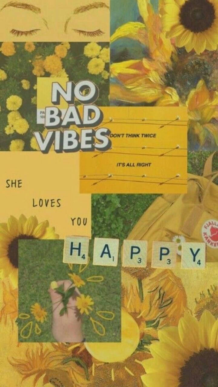 No Bad Vibes She Loves You Happy Wallpaper