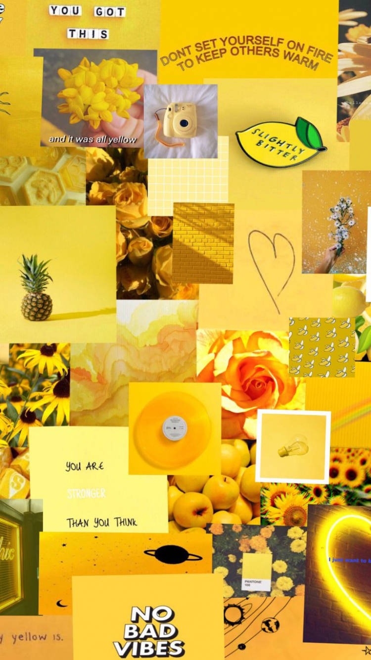 Aestetisk Blisst- Sæt et smil på dit ansigt med dette lyse og glade gule æstetik. Wallpaper