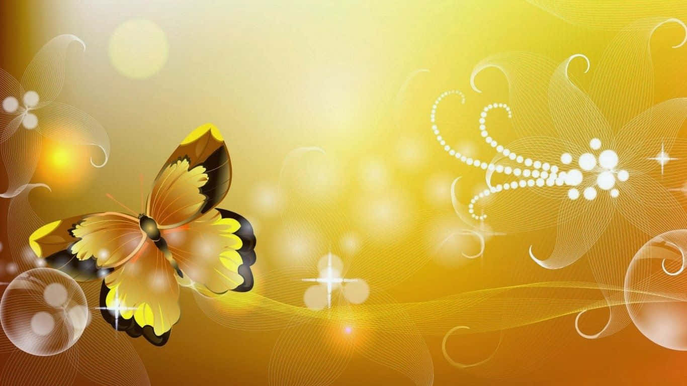 A Gathering of Cute Yellow Butterflies Wallpaper