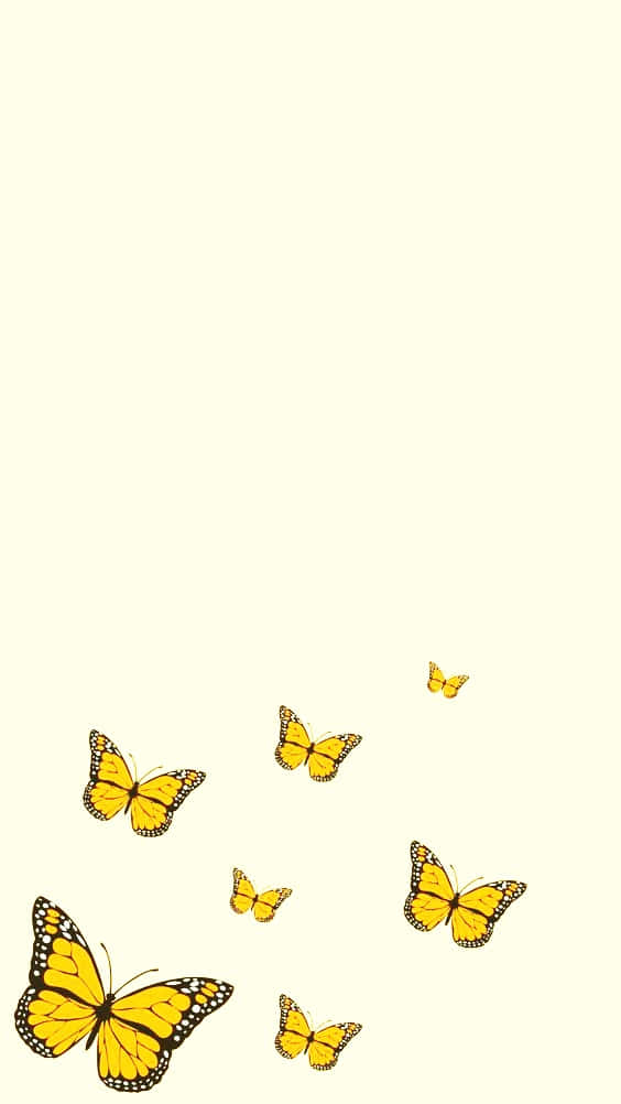 Download A sea of cute yellow butterflies Wallpaper 