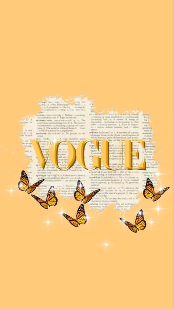 Fofasborboletas Amarelas Vogue. Papel de Parede