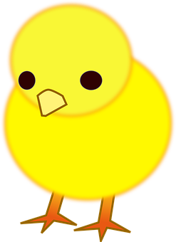 Cute Yellow Cartoon Chick PNG