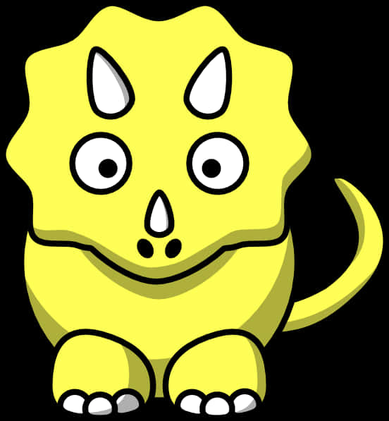 Cute Yellow Cartoon Dinosaur PNG