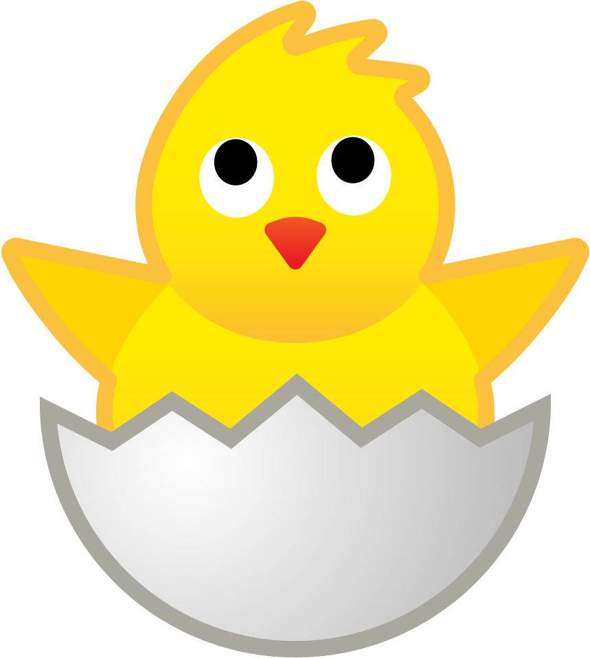 Cute Yellow Chick Hatching PNG