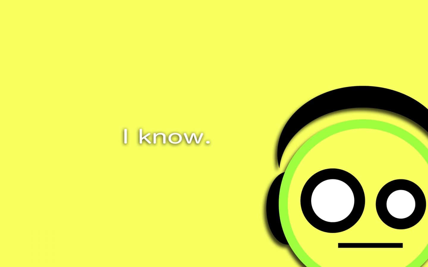 A Yellow Background With A Cartoon Face And Headphones Wallpaper