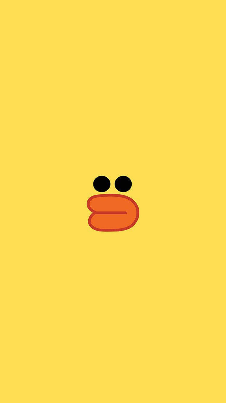 Cute Yellow Duck Face Phone Background Wallpaper