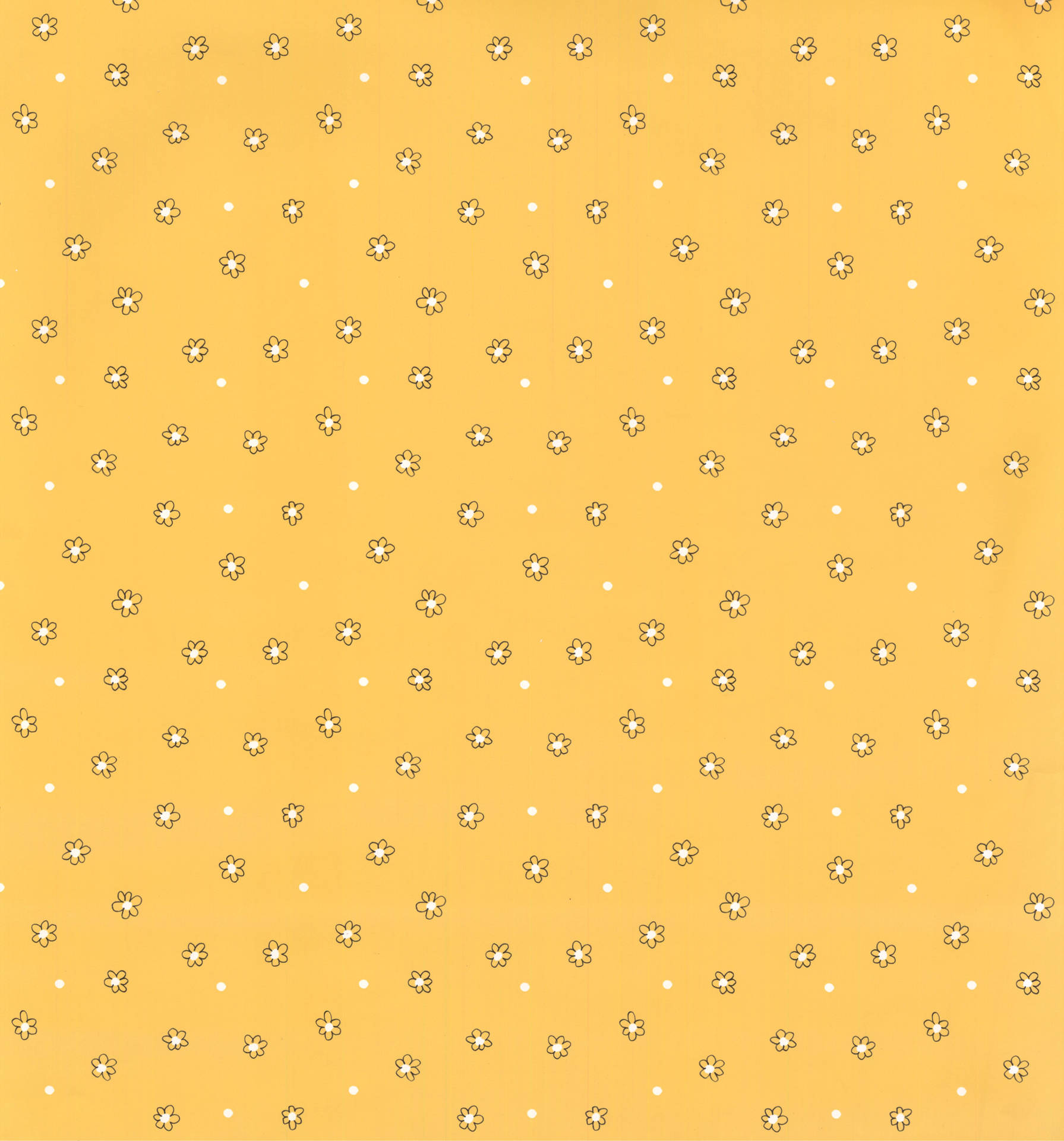 Cute Yellow Flower Graphic Pattern Wallpaper