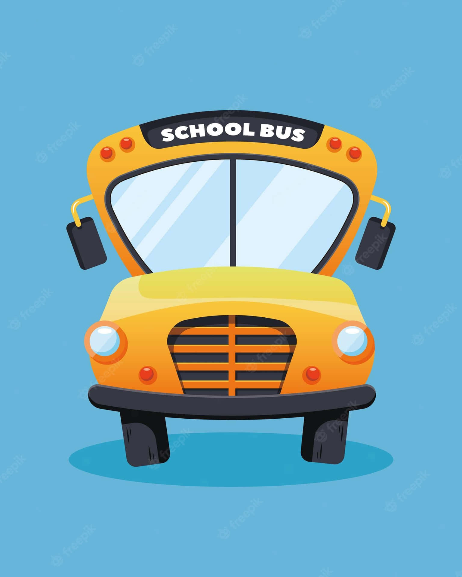 Cute Yellow School Bus Clipart Background