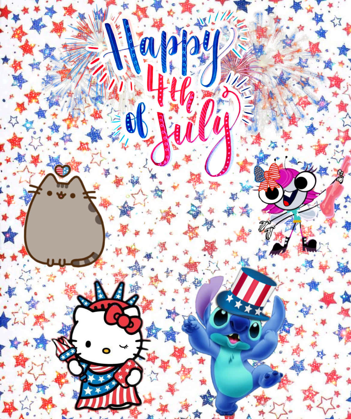 Cute4thof July Celebration Cartoons Wallpaper