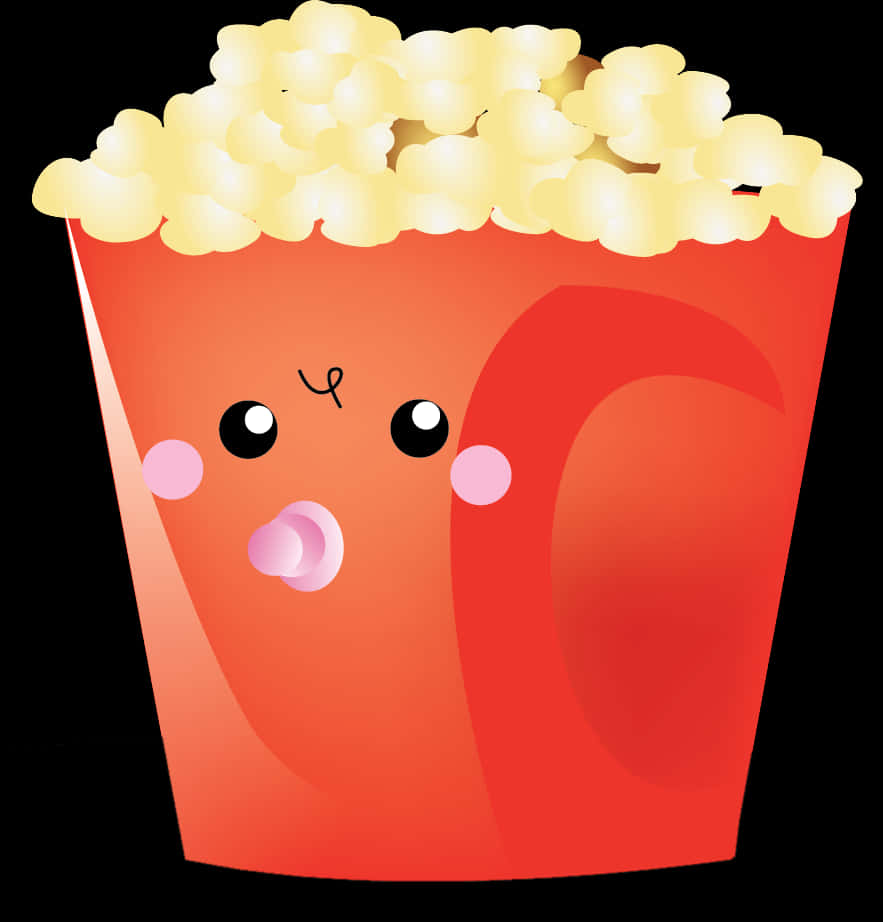 Cute_ Animated_ Popcorn_ Clipart PNG