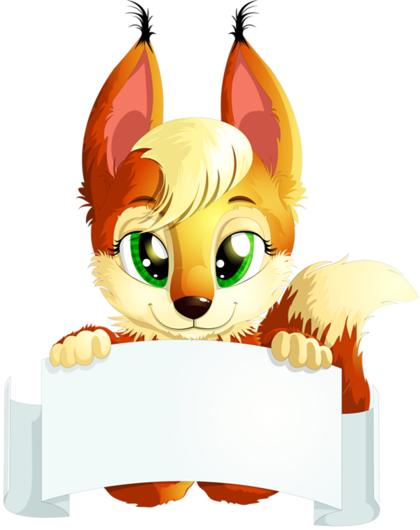 Cute_ Animated_ Squirrel_ Holding_ Sign PNG