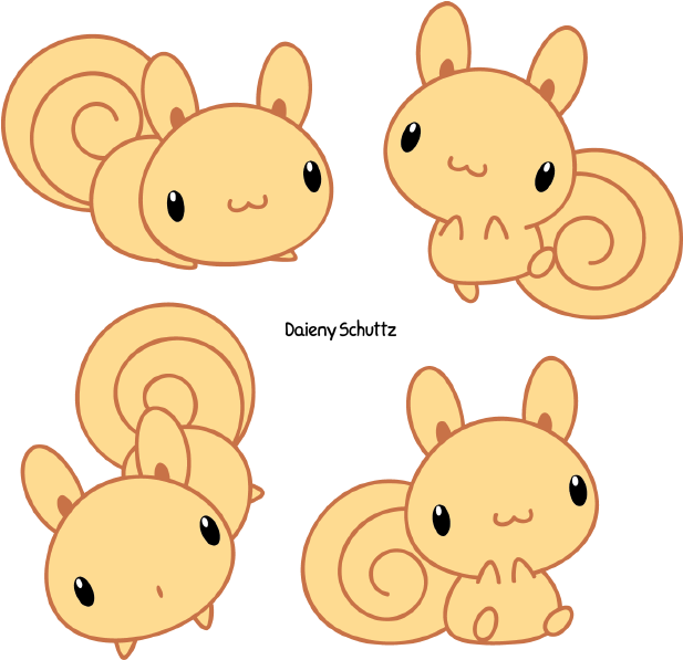 Cute_ Cartoon_ Squirrels_ Vector PNG