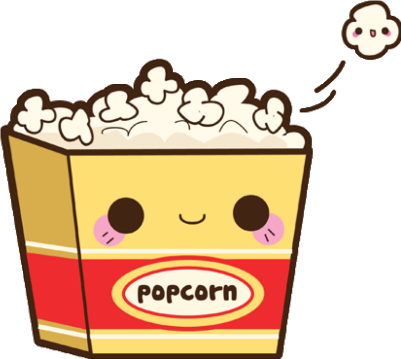 Cute_ Kawaii_ Popcorn_ Character PNG