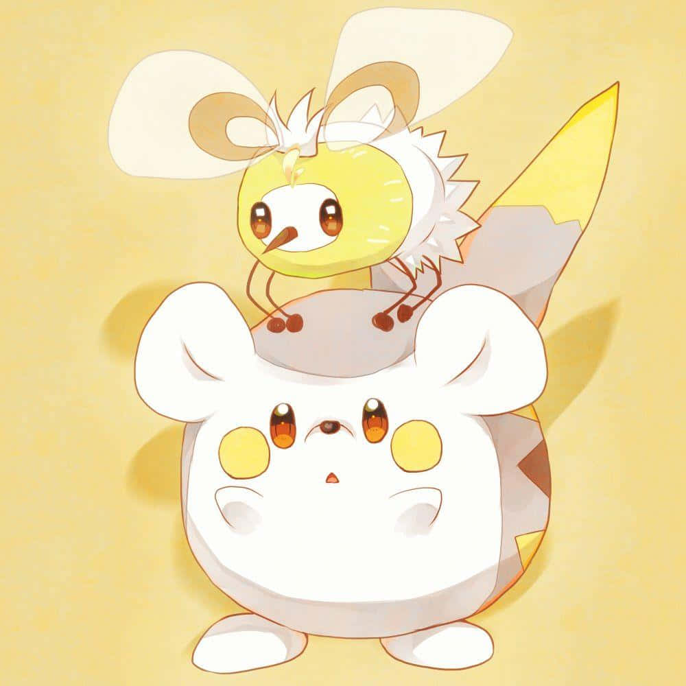 Cutiefly On The Head Of Togedemaru Wallpaper